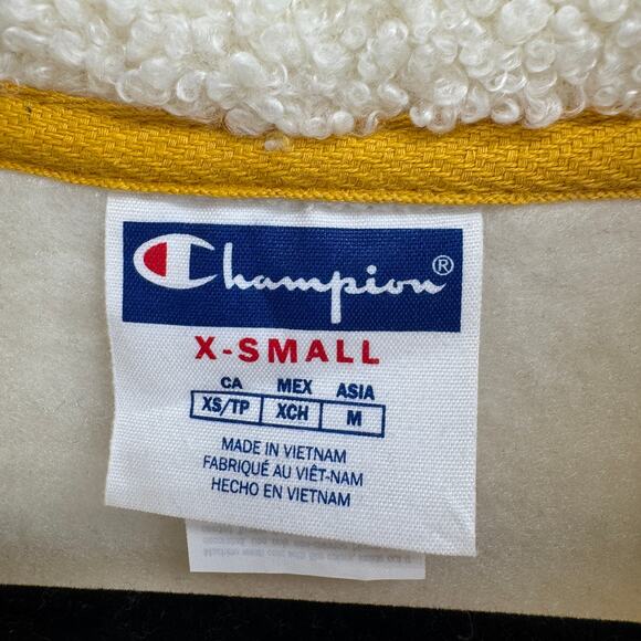 Champion Jacket Exclusive Sherpa Half-Zip Cropped Fleece Size XS Women's White - Picture 8 of 11